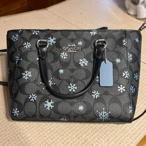 Coach Alice Satchel in Signature Canvas with Snowflake Print CF378